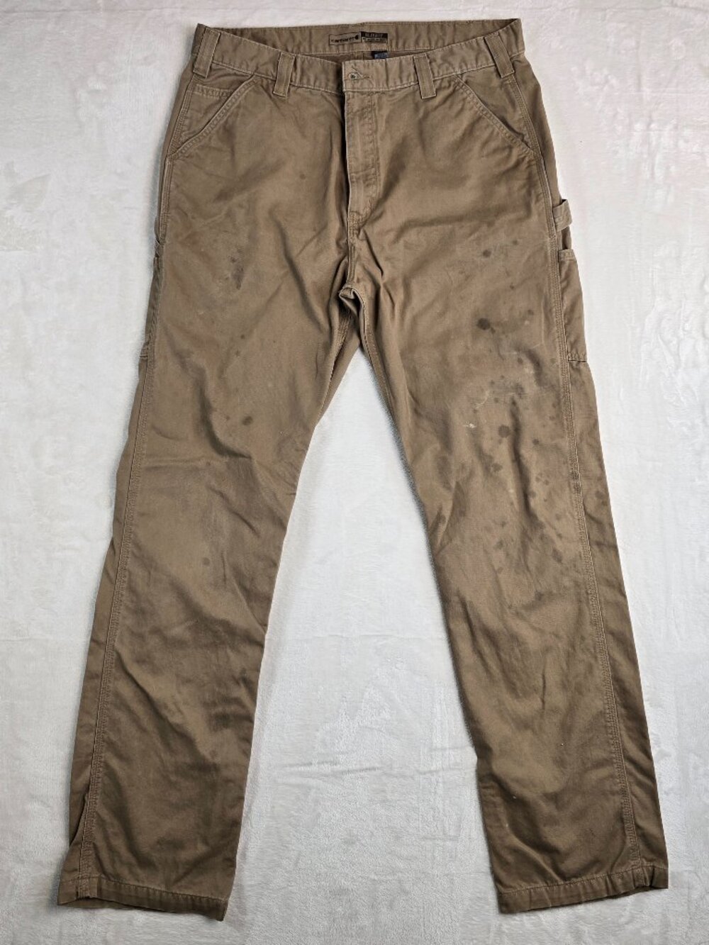 Carhartt Mens 38x36 Relaxed Fit Brown Carpenter Workwear 8-pockets